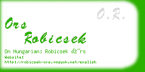 ors robicsek business card